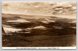 West of State College PA View from Bald Eagle Lookout RPPC Postcard E25 - £7.69 GBP