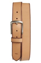 AllSaints Topstitch Leather Belt, Size 40 in Acorn Brown - £26.29 GBP