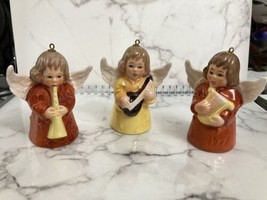 3 Vintage 1976-1978 Goebel Angel Bell Porcelain Ornaments Christmas - £37.76 GBP