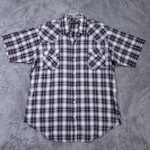 Western Challenge Shirt Mens XL 17-17.5 Multicolor Plaid Cowboy Chore Pe... - £12.87 GBP