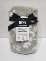 2pc DKNY Light Sage Green &amp; White Floral HAND Towel Set New - £23.29 GBP