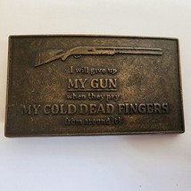 Vintage Belt Buckle Cold Dead Fingers 2nd Amendment Collector Metal 3.5&quot;... - £11.03 GBP