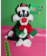 Warner Bros Sylvester Cat Santa Bean Bag Plush With Tags 1998 - £22.47 GBP