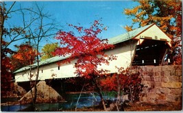 Postcard New England Covered Bridge over Saco River Posted 1963 - £5.22 GBP