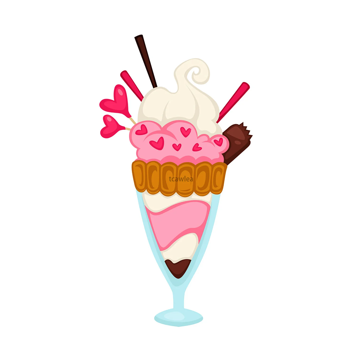 Valentine&#39;s Day Ice Cream Sunday Hearts Dessert Metal Cutting Dies Card Craft - $13.62