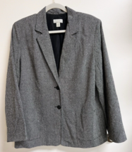 Appleseed's Women's Black Cream Silk Blend Textured Suit Jacket SZ 18 Bu... - $19.80