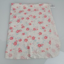 Carters White Pink Flower Flannel Baby Girl Cotton Swaddle Blanket Receiving - £29.27 GBP