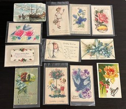 Antique Birthday Postcards From 1900s  Lot 12 Various Posted &amp; Unposted - $19.30