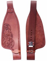 Horse Horse Western Adult Floral Oiled Tan Leather Replacement Saddle Fe... - $64.34