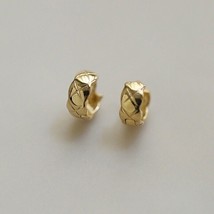 9ct Solid Gold Baby Cross Cloud Huggie Hoops Earrings - 9K, tiny, unisex, gift - £84.17 GBP