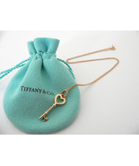 Tiffany &amp; Co 18K Yellow Gold Heart Key Necklace Pendant Chain Gift Pouch... - £1,410.95 GBP