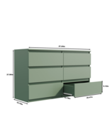 Green 6-Drawer Dresser: Large Chest of Drawers - $3,598.27 MXN