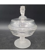 Antique c.1880s Duncan Miller Frosted Pressed Glass 3 Faces Lidded Compo... - $54.14 CAD