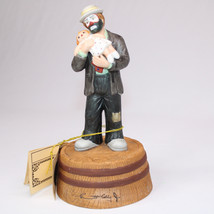 Vintage Emmett Kelly Jr. Clown Figurine Music Box Plays Rockaby Baby Does Play - £28.78 GBP