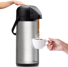 85 Oz Airpot Coffee Dispenser with Pump - Insulated Stainless Steel Coff... - $62.95