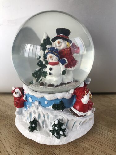 Primary image for Trimmery Musical SNOW GLOBE "Joy to the World" Snowmen on Skis