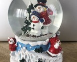 Trimmery Musical SNOW GLOBE &quot;Joy to the World&quot; Snowmen on Skis - $32.71