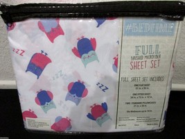 Bedtime Owl Sheet Set Pink Purple Size FULL Brushed Microfiber - $28.99