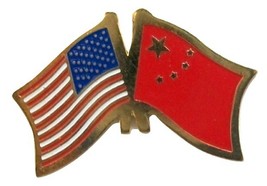 United States and China Flag Hat Tac or Lapel Pin - £5.17 GBP