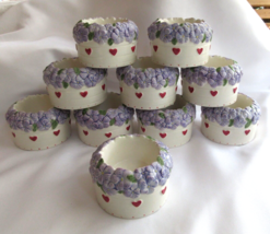 Lot Of 10 Yankee Candle Tealight Holders Garden Pot Blue Floral With Hearts NEW - $75.95