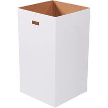 Tape Logic Corrugated Trash Can Plain, 50 Gallon, 18&#39; x 18&#39; x 36&#39;, White... - $297.99