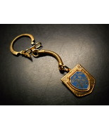 Geauga Lake Key Chain Gold Colored Fob with Blue Gold Shield Logo Amusem... - £7.05 GBP