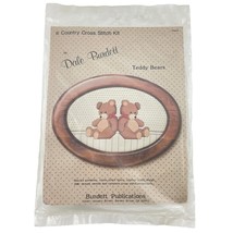 Dale Burdett Cross Stitch Country Teddy Bears Two Sitting Side By Side - $11.54