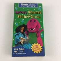 Barney Rhymes With Mother Goose White VHS Tape Sing Along Songs Vintage 1992 - £31.12 GBP