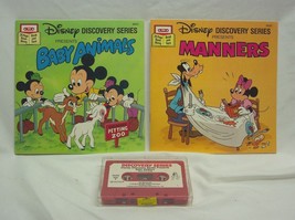 Walt Disney Mickey Mouse Baby Animals / Manners Read Along Book Tape Set 1980&#39;s - £11.62 GBP