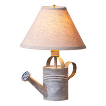 Irvins Country Tinware Watering Can Lamp with  Linen Shade - £88.41 GBP