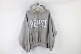 Vintage 90s Pepsi Co Mens XL Distressed Spell Out Block Letter Hoodie Sw... - £42.48 GBP