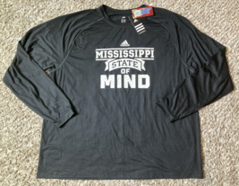 Adidas Mississippi State Shirt Mens 3XL Black Bulldogs Long Sleeve Perfo... - $34.45
