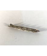 Sparkling Vintage Long Sterling Silver Marcasite Lapel Pin - £47.05 GBP