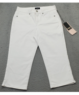 NYDJ Curves 360 By Cropped Jeans Womens 4P White Denim Ankle Slit Slimmi... - $40.33 CAD