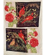 Chrismas/Winter Placemats Set Of 2 Cardinals &amp; Pinecones Reversible Cotton - $19.20 CAD