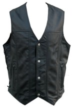 Leather Jacket Vest Biker Motorcycle Vintage Men Coat Mens Retro Moto Bl... - $39.74 CAD+