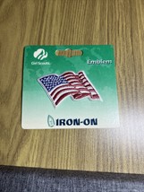 GIRL SCOUTS OF AMERICA Waving PATRIOTIC US FLAG PATCH, Iron-on - $110.00 MXN