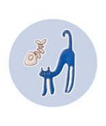 Animal Enamel Pins: Blue Cartoon Cat and Fish - €21,55 EUR Animal Enamel Pins: Blue Cartoon Cat and Fish - €21,55 EUR