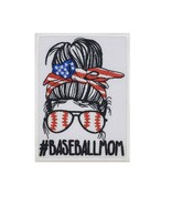 Baseball Mom Embroidered Patch Iron On Sqyare Version. Size: 2.9 x 3.9 i... - £5.95 GBP