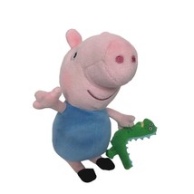 Ty Beanie Babies Peppa Pig Brother George Holding Dinosaur Plush 2015 5.5&quot; - $21.28