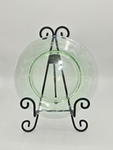 Depression Glass Uranium Floral Etched Bread Plate Set of 2 - $38.40