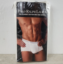 **NEW** Polo Ralph Lauren White Classic Cotton Mid Rise Briefs 2 Pack - Big 44 - £19.02 GBP