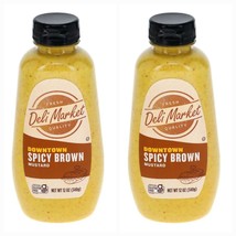 2 BOTTLES Of   Deli Market Downtown Spicy Brown Mustard, 12-oz. - £11.15 GBP