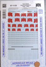 Microscale Model Train Decals HO 87-1133 Rock Island Steam Locos 1937-19... - $7.95