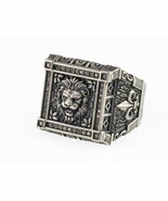 Plata Diamante Placa Hombres Sello Anillo Con Bisel con Diamantes Talla ... - $687.29 CAD