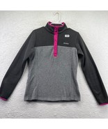 Columbia Womens Benton Springs Pullover Size Small Black Gray Pink Snap ... - £15.50 GBP