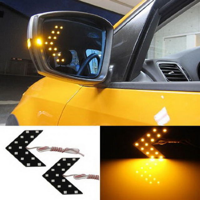 New! TWO AMBER ARROW SIGNAL INDICATORS (14SMD) LEDS -OUTSIDE MIRROR TURN... - $7.00