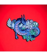 Blue Dragon Flower Enamel Hat, Jacket, Lapel Pin - £3.13 GBP