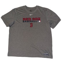 Nike Dri Fri Red Sox Baseball Gray Crew Neck Short Sleeve Tee T-shirt Me... - £11.77 GBP