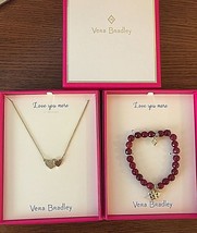 Vera Bradley &quot;I Love You More&quot; Choose Necklace or Bracelet in Gift Box NWT - £20.32 GBP